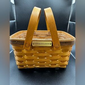 VTG 2004 Longaberger Little Market Set Congratulations 10” retired Basket